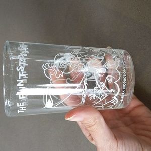 Vintage 1964 Pebbles at the Beach juice glass white Betty Flintstones